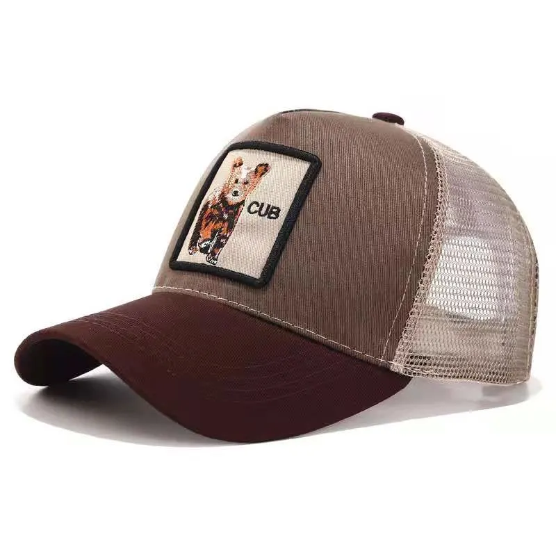 Custom Mesh Baseball Applique Embroidered Patch Structured Distressed Trucker Cap